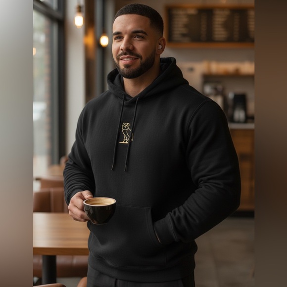 Octobers Very Own black/gold classic hoodie MINI OG HOODIE